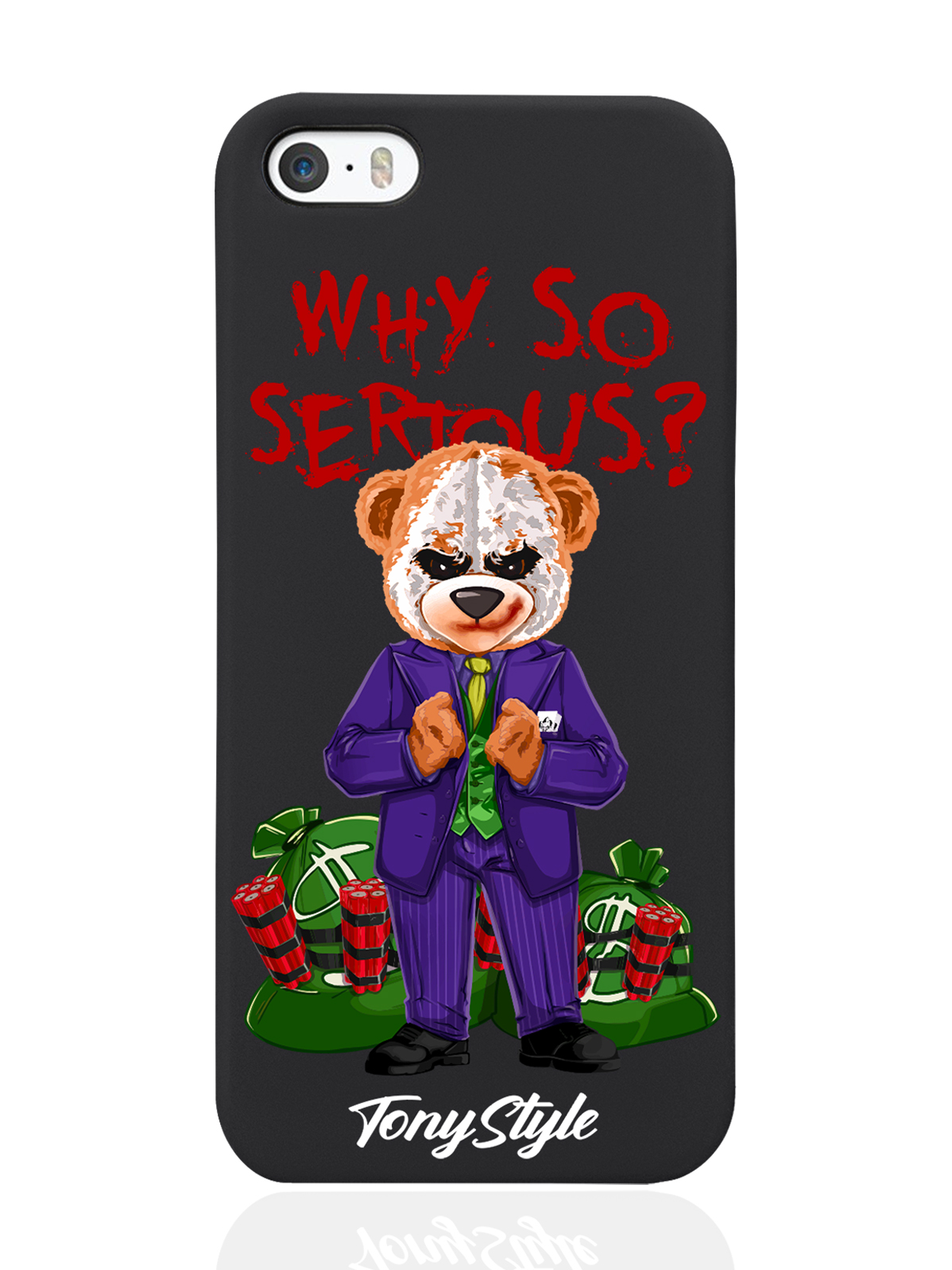 

Чехол Tony Style для iPhone 5/5s Tony Style Why so serious черный, Разноцветный