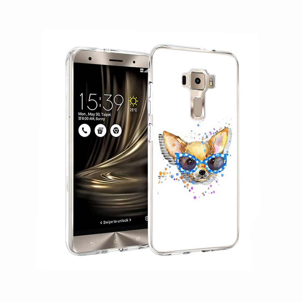 Чехол MyPads Tocco для Asus ZenFone 3 чихуа-хуа в очках