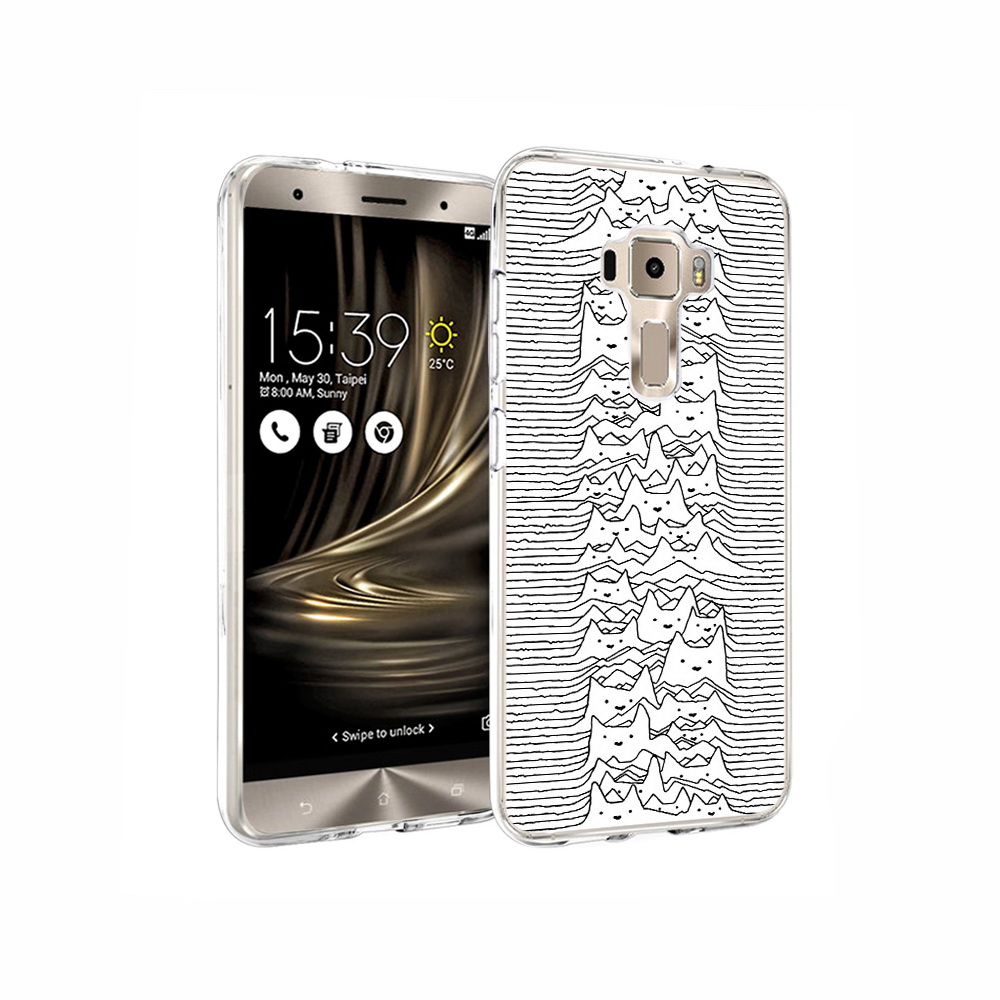 Чехол MyPads Tocco для Asus ZenFone 3 черно белые коты 3D