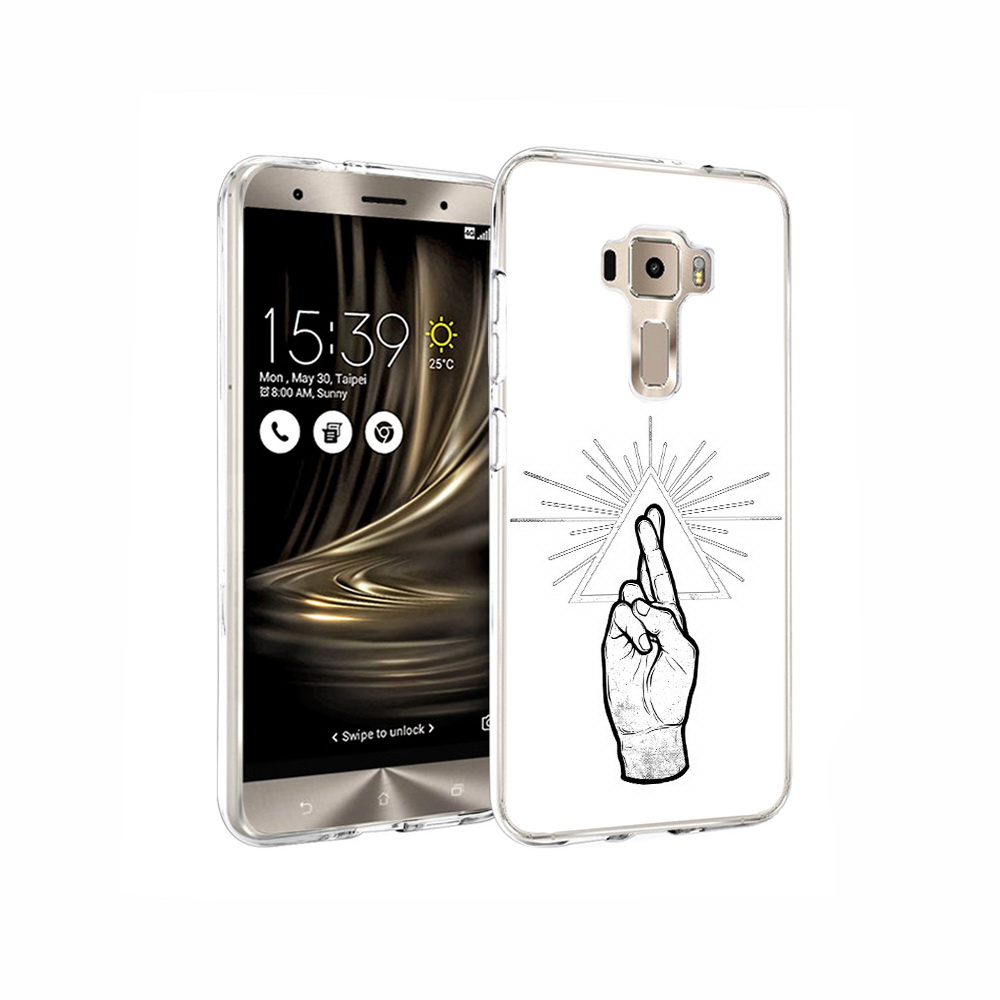 Чехол MyPads Tocco для Asus ZenFone 3 черно белая рука