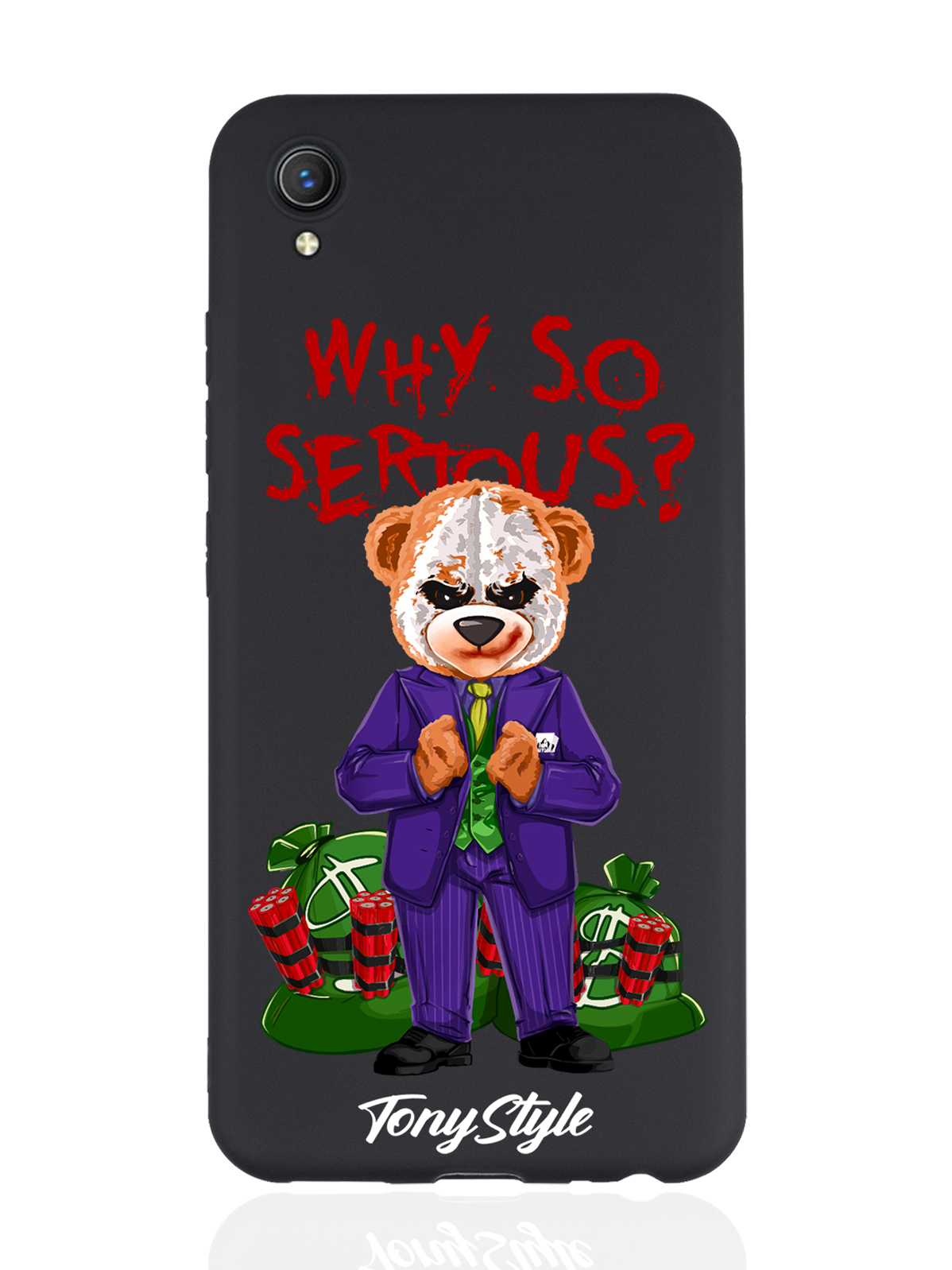 

Чехол Tony Style для Vivo Y1S/Y91C Tony Style Why so serious черный, Разноцветный