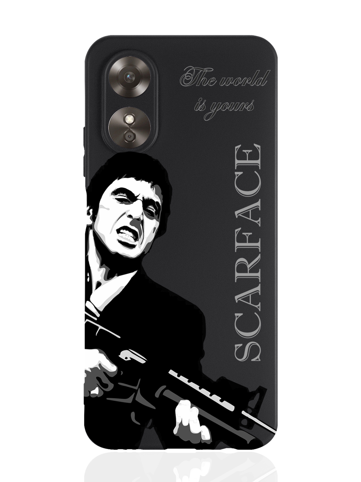 

Чехол MustHaveCase для Oppo A17 Scarface Tony Montana/ Лицо со шрамом черный, Серый;черный
