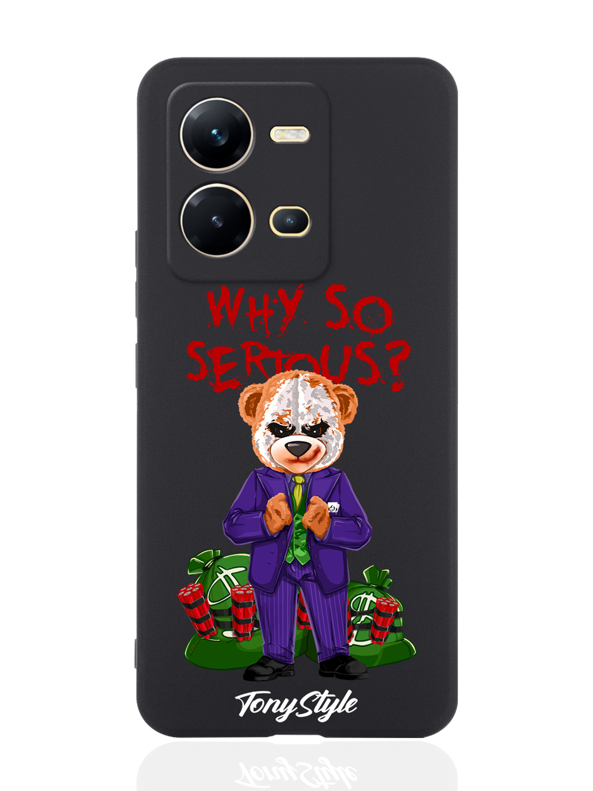 

Чехол Tony Style для Vivo V25e/V25 Tony Style Why so serious черный, Разноцветный