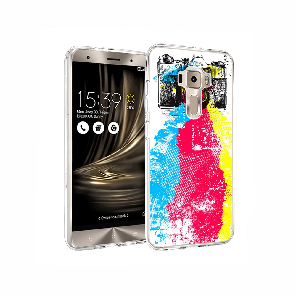 Чехол MyPads Tocco для Asus ZenFone 3 цветной фотоаппарат