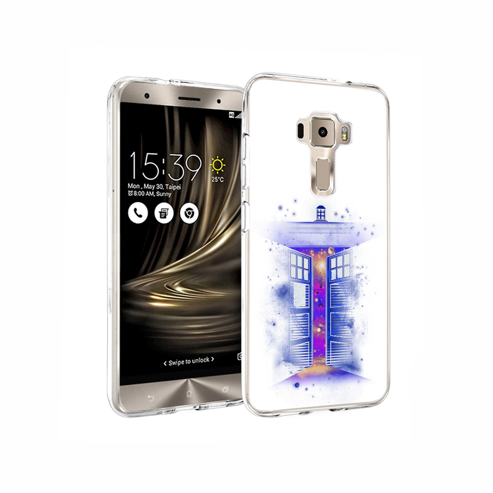 

Чехол MyPads Tocco для Asus ZenFone 3 фиолетовый уголок абстракция, Прозрачный, Tocco