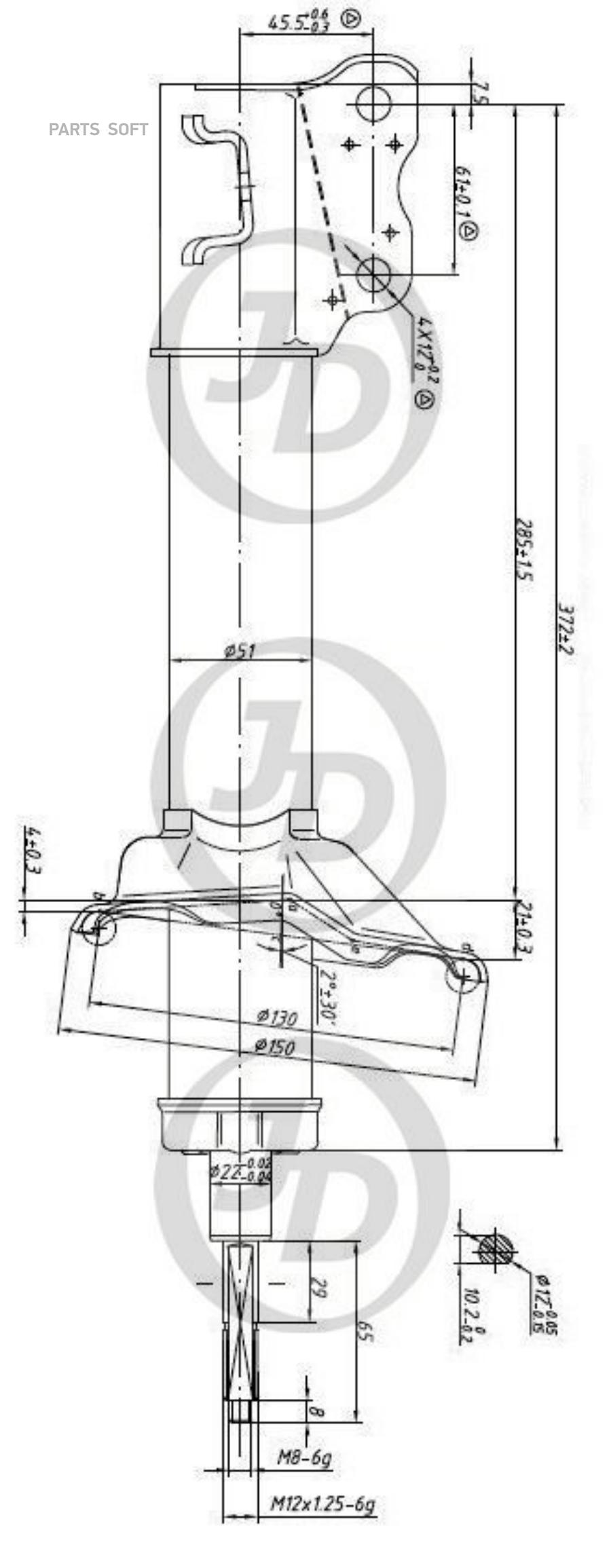 

Стойка газомасляная задняя левая /JSA334136/ JAS0087