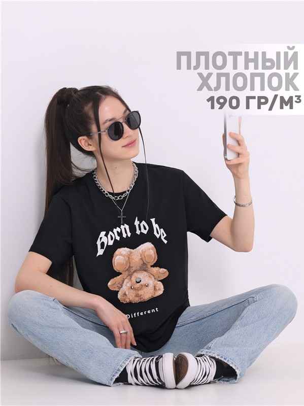 

Футболка женская Апрель ф517006010У1 черная 96/164, Черный, ф517006010У1