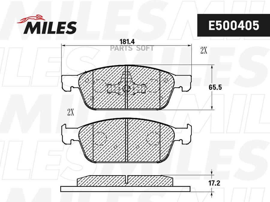 

Колодки тормозные FORD KUGA 12-/TRANSIT CONNECT 13- передние Ceramic MILES E500405