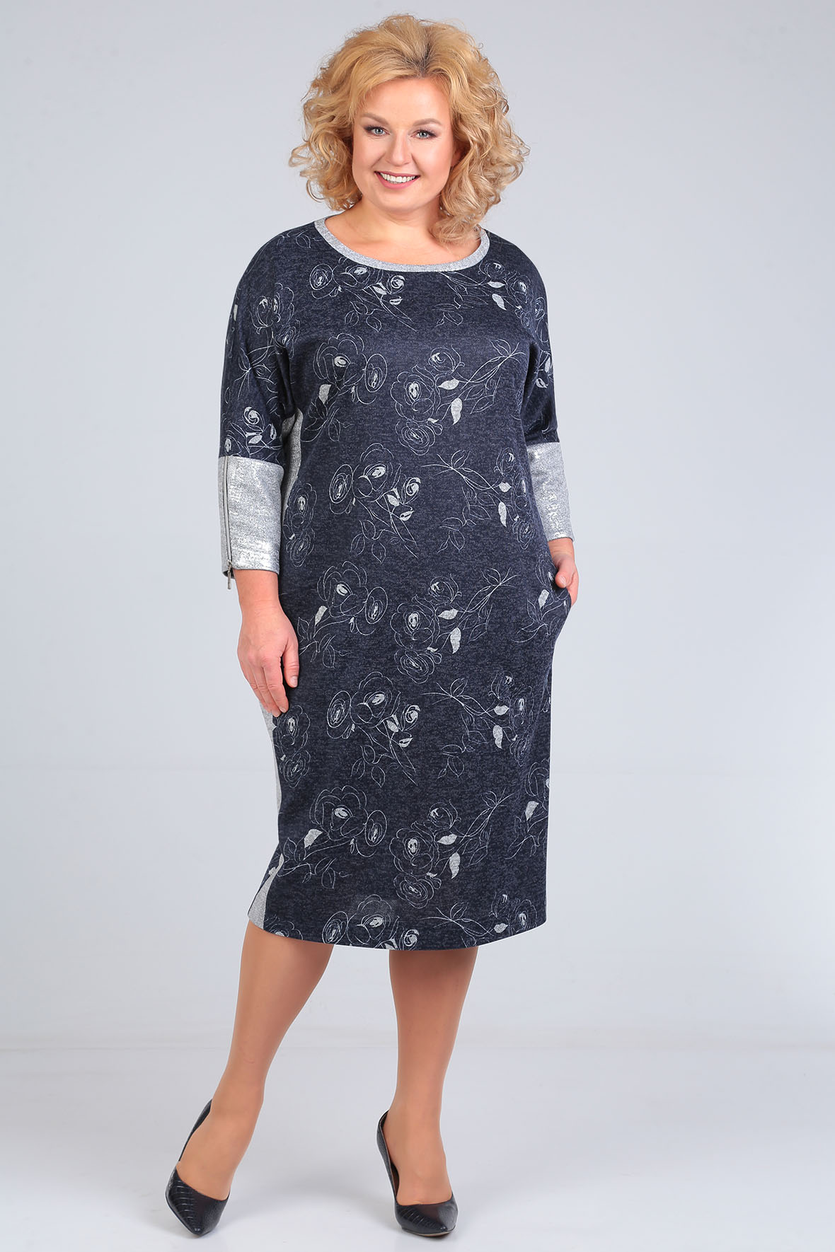 

Платье женское AlmondShop СИ БОН 0219.С1 синее 60 RU, Синий, СИ БОН 0219.С1