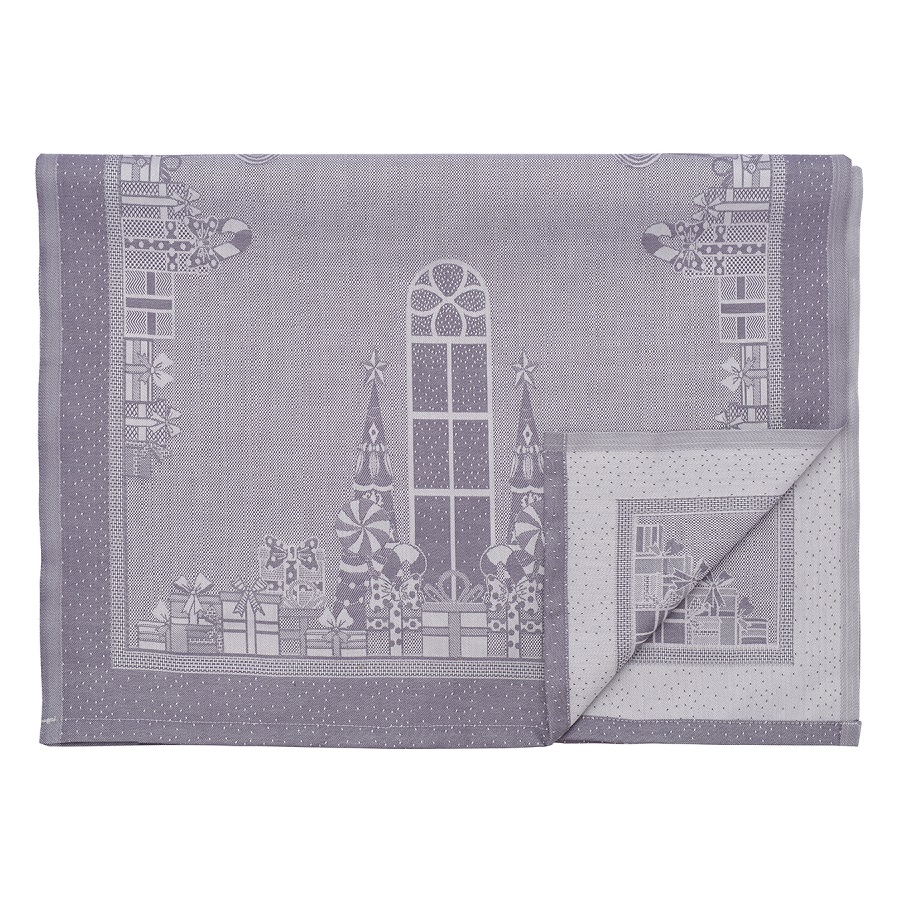 

Дорожка из хлопка фиолетово-серого цвета Щелкунчик, new year essential, 53х150см Tkano