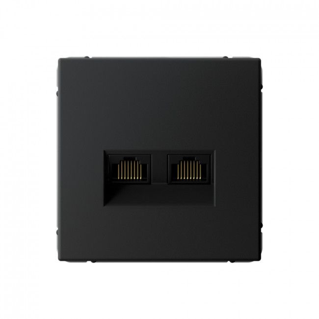 

Розетка компьютерная двойная RJ45+RJ45 категория 6A Systeme Electric карбон GAL001088, Черный