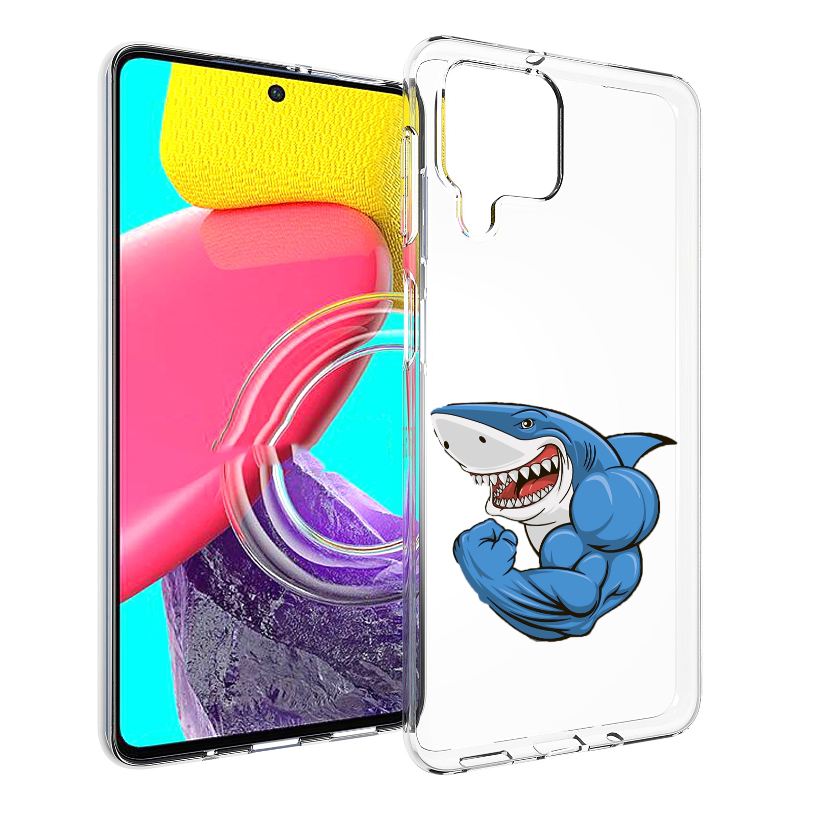 

Чехол Mypads Накаченная Акула Для Samsung Galaxy M53 (Sm-M536), Прозрачный, Tocco