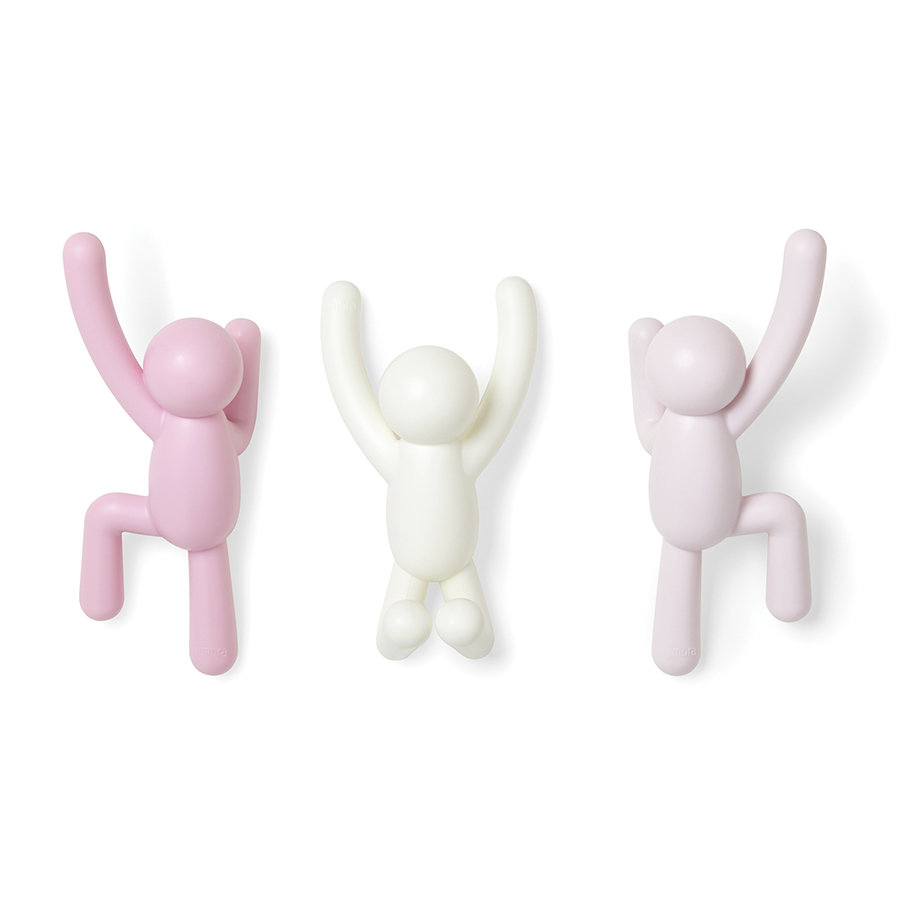 

Вешалки-крючки buddy 3 шт. разноцветные розовые, Umbra, 318165-1207
