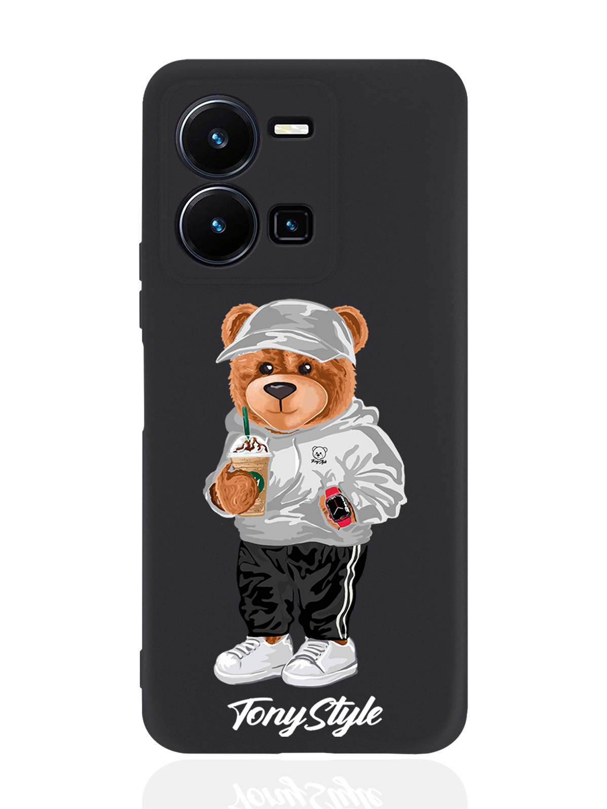

Чехол Tony Style для Vivo Y35 Tony Style с кофе черный, Серый;белый;черный