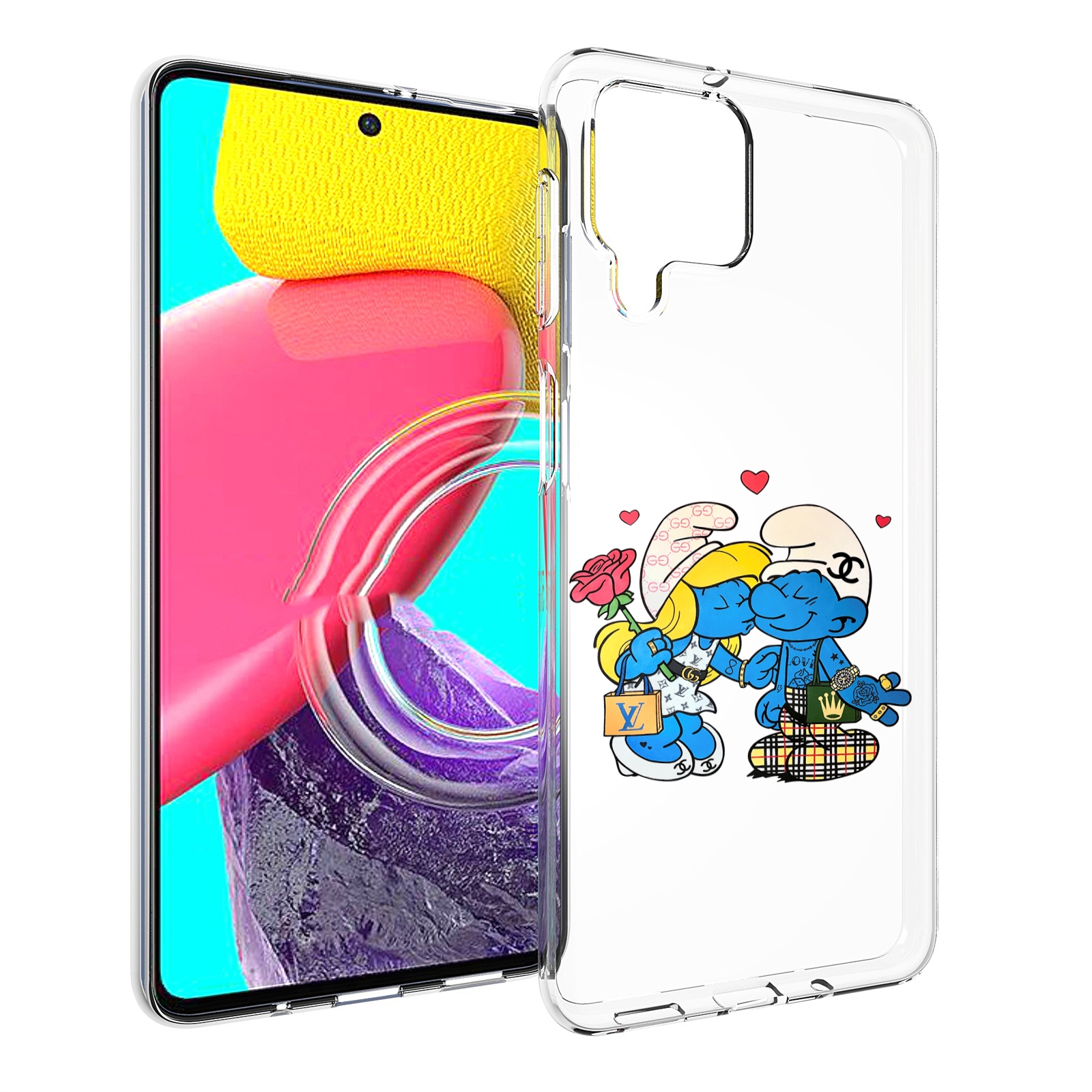 

Чехол Mypads Модные-Смурфики Для Samsung Galaxy M53 (Sm-M536), Прозрачный, Tocco