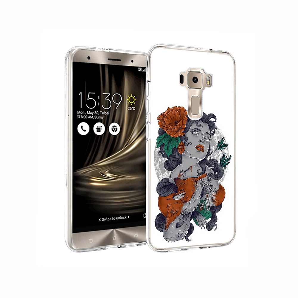 

Чехол MyPads Tocco для Asus ZenFone 3 темная девушка с лисой, Прозрачный, Tocco