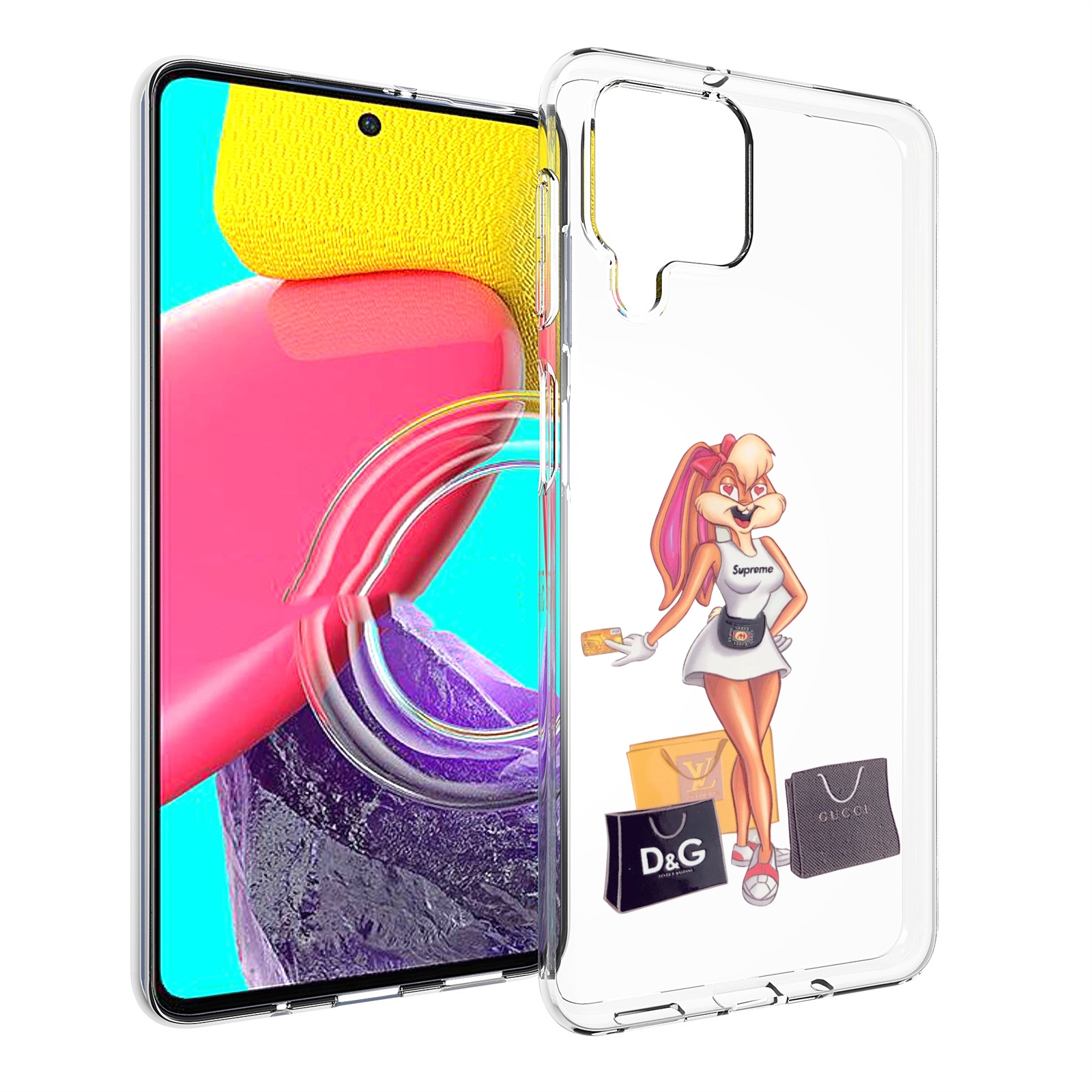 

Чехол Mypads Модница-Зайка Женский Для Samsung Galaxy M53 (Sm-M536), Прозрачный, Tocco