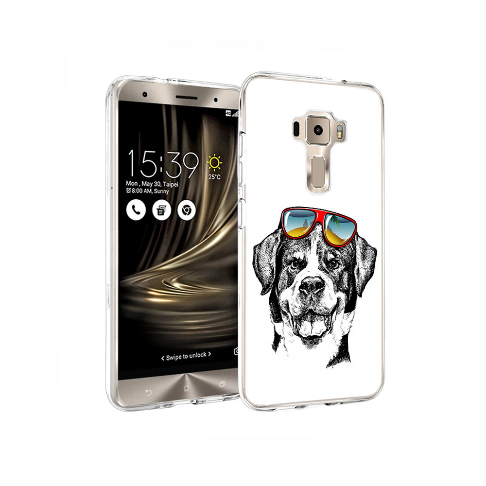 

Чехол MyPads Tocco для Asus ZenFone 3 счастливая собака, Прозрачный, Tocco