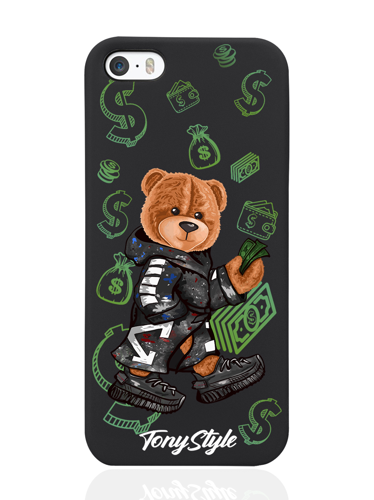 

Чехол Tony Style для iPhone 5/5s Tony Style Деньги черный, Коричневый;черный;зеленый