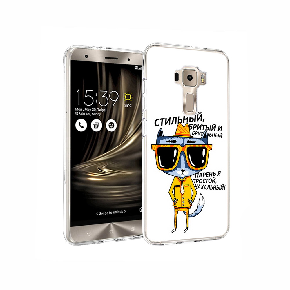 

Чехол MyPads Tocco для Asus ZenFone 3 стильный кот, Прозрачный, Tocco