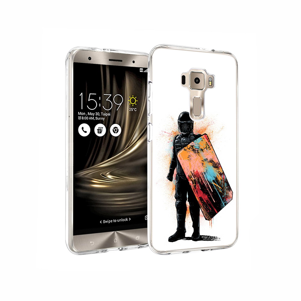 Чехол MyPads Tocco для Asus ZenFone 3 солдат с красочным щитом