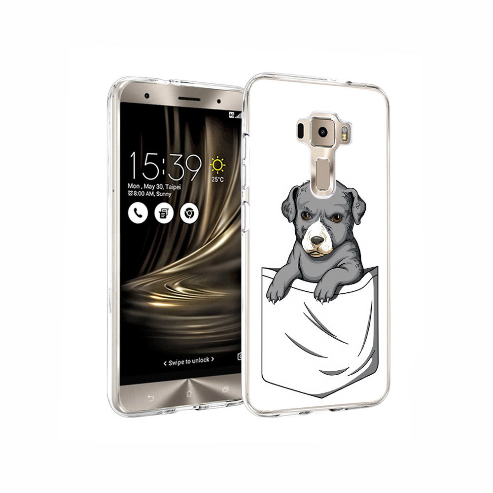 

Чехол MyPads Tocco для Asus ZenFone 3 собачка в кармане, Прозрачный, Tocco