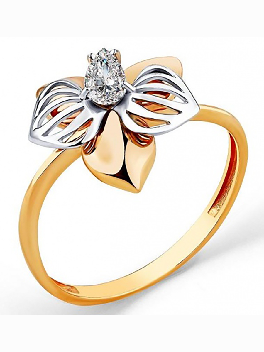 

Кольцо из комбинированного золота с 1 фианитом р. 18 Master Brilliant 1000639, 1000639