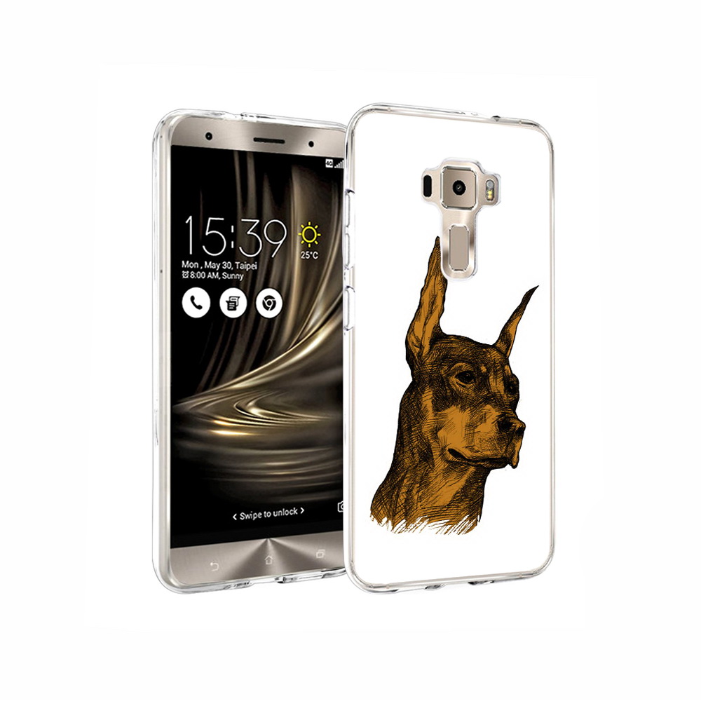 

Чехол MyPads Tocco для Asus ZenFone 3 скетч доберман, Прозрачный, Tocco