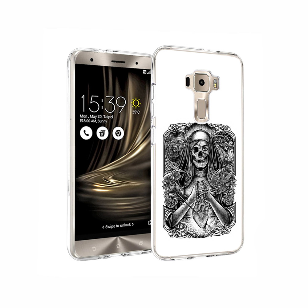 

Чехол MyPads Tocco для Asus ZenFone 3 скелет с сердцем, Прозрачный, Tocco