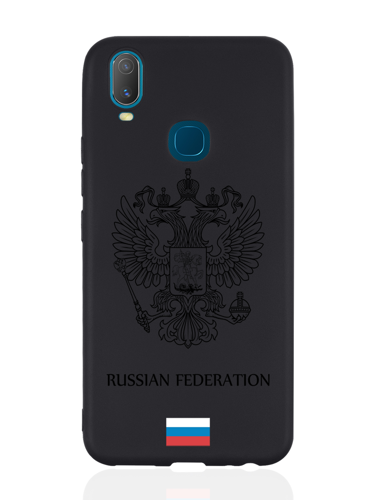 фото Чехол musthavecase для vivo y11 черный лаковый герб россия черный