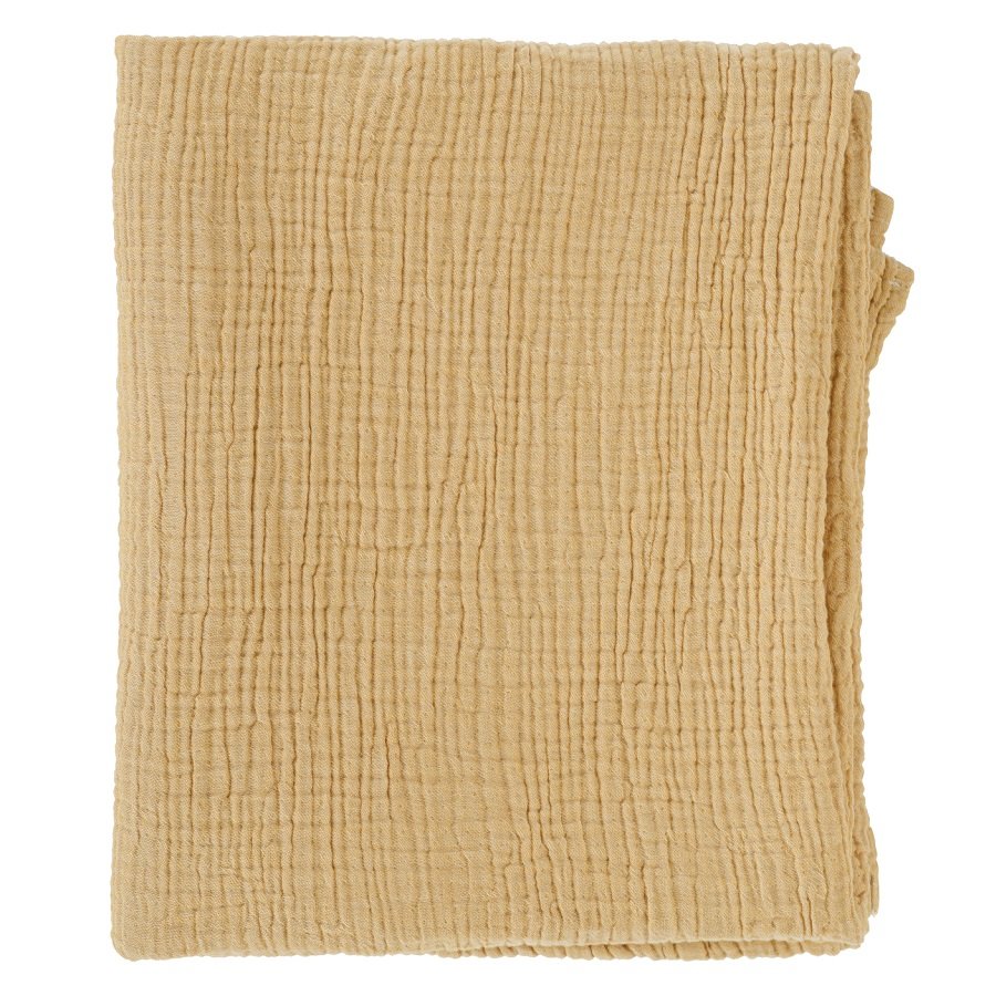 фото Одеяло из жатого хлопка горчичного цвета essential 90x120 см, tkano, горчичный
