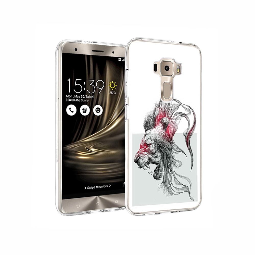

Чехол MyPads Tocco для Asus ZenFone 3 разъяренный лев, Прозрачный, Tocco