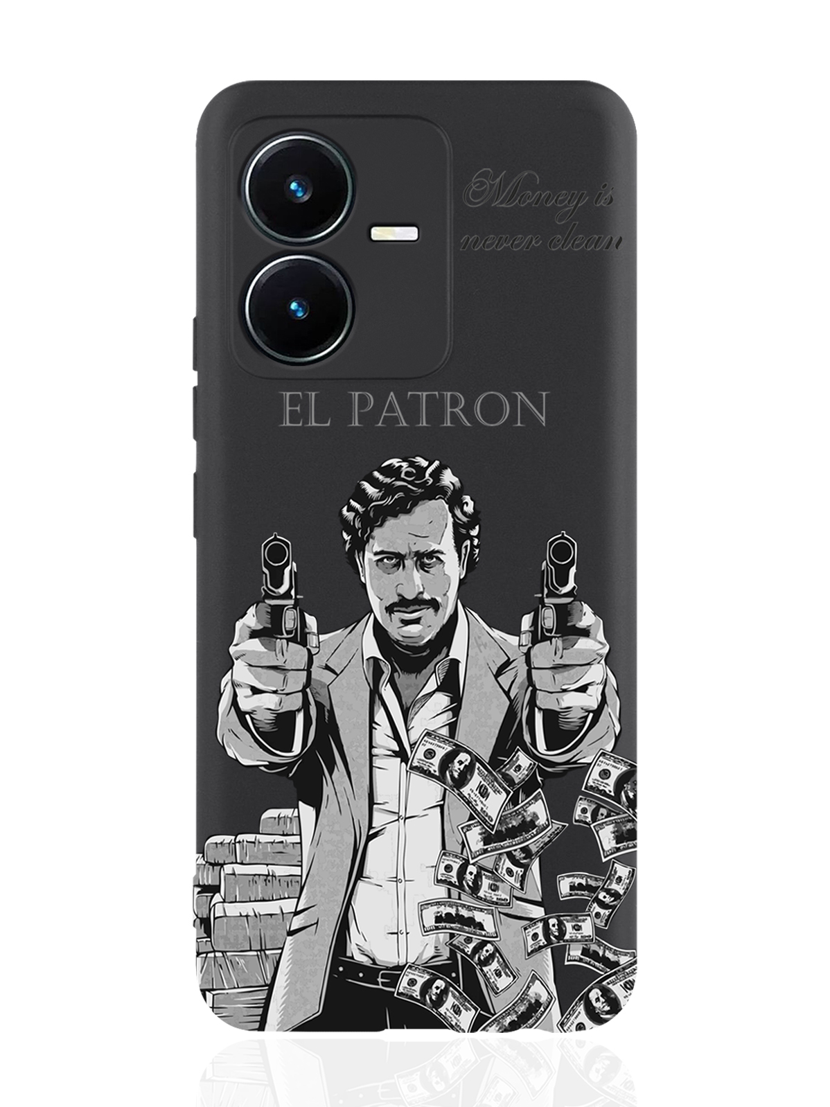 

Чехол MustHaveCase для Vivo Y22 El Patron Pablo Escobar/ Пабло Эскобар черный, Серый;черный