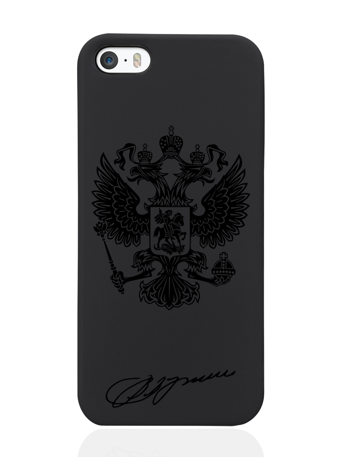 

Чехол MustHaveCase для iPhone 5/5s Черный лаковый Герб черный