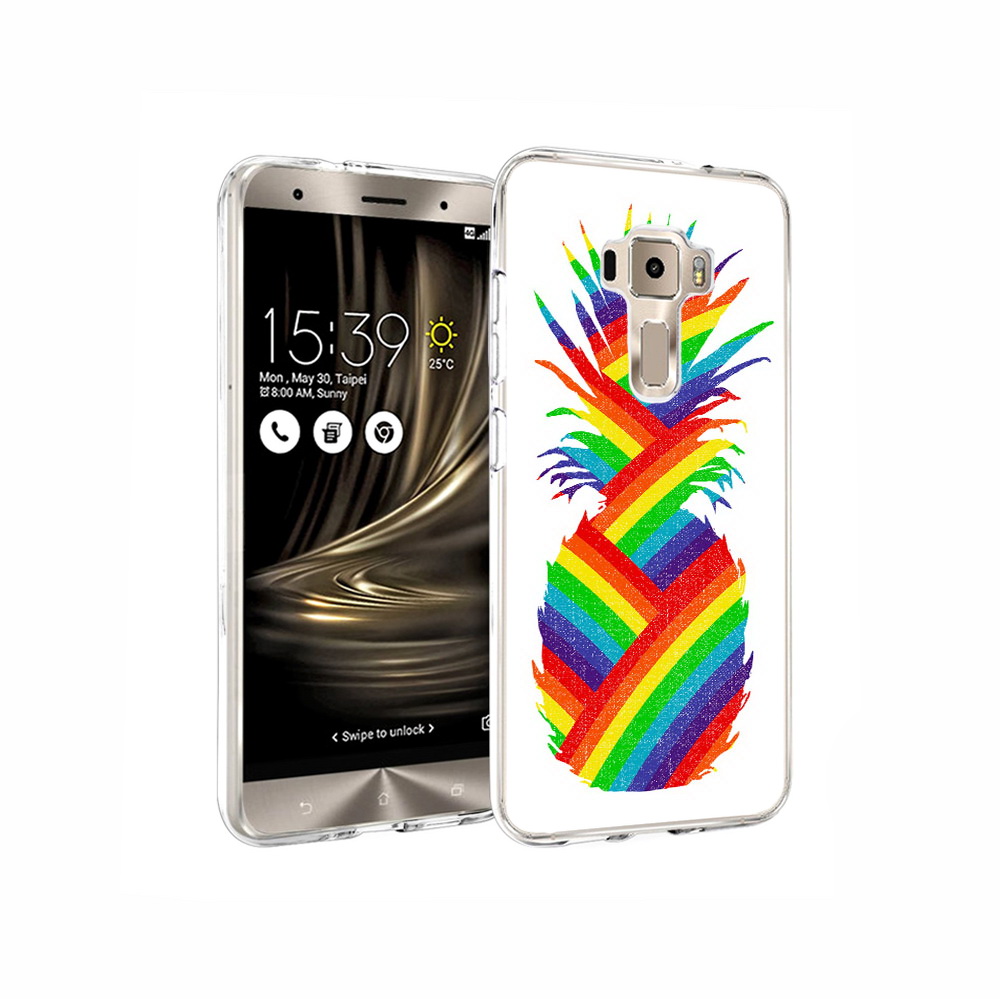 

Чехол MyPads Tocco для Asus ZenFone 3 радужный ананас, Прозрачный, Tocco