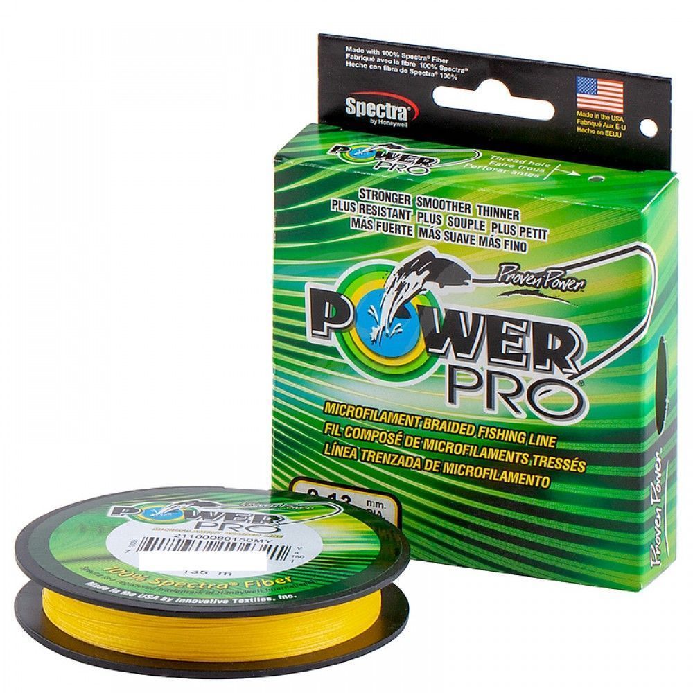 Плетеный шнур Power Pro Hi-Vis 135m Yellow 0.10mm 5kg