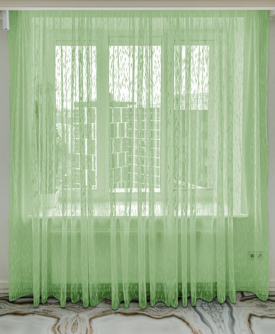 Тюль сетка INVA Дождик высота 240 см ширина 150 см Зеленый