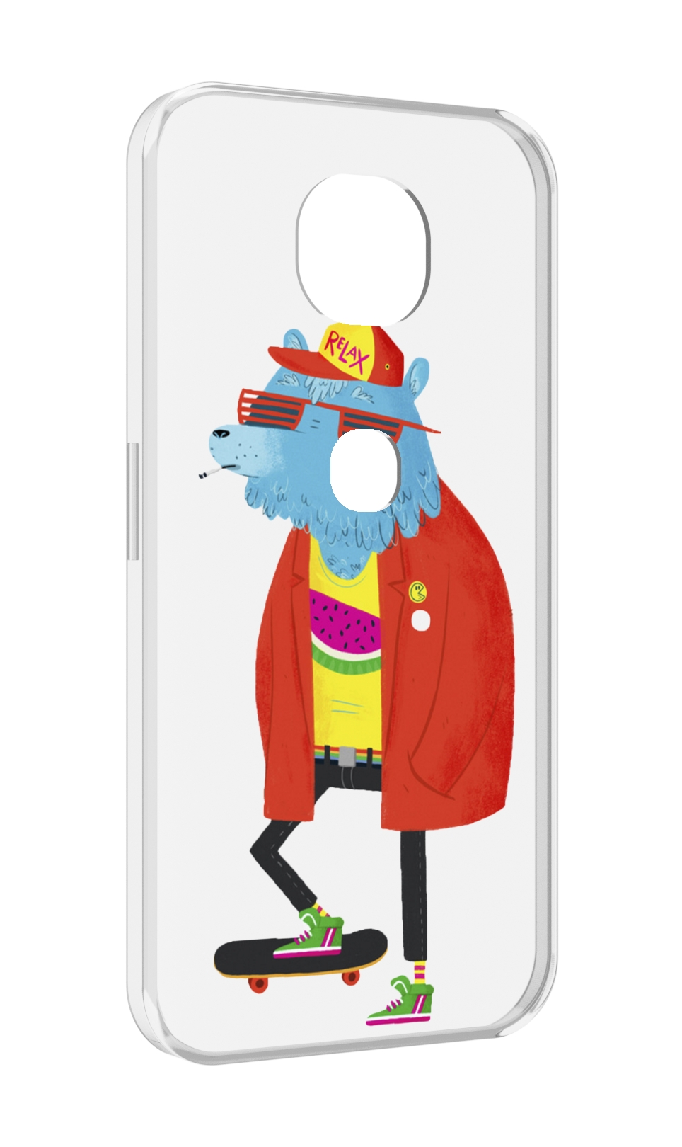 

Чехол MyPads медведь на скейте для Motorola Moto G5S (XT1799-2), Прозрачный, Tocco
