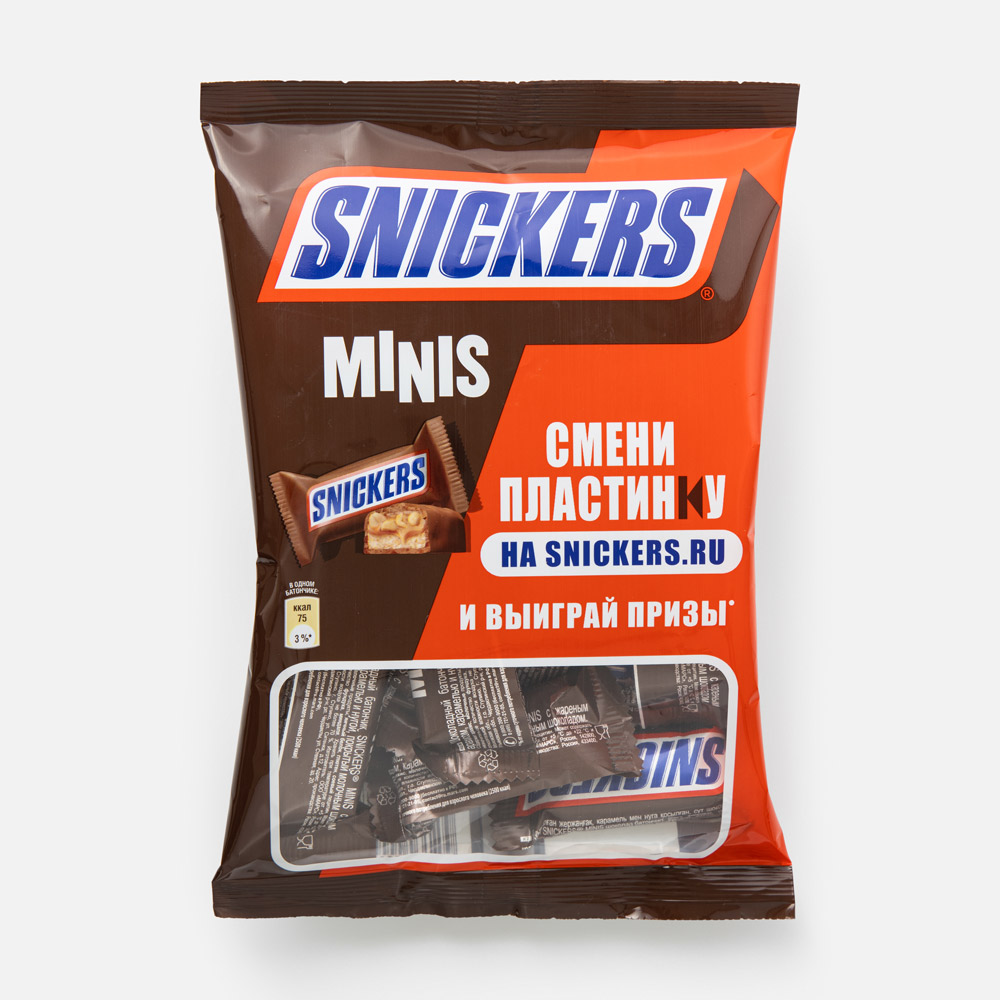 Конфеты Snickers Minis батончики, шоколадные, 180 г