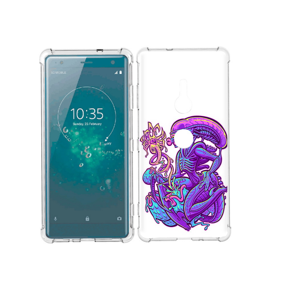 

Чехол MyPads Tocco для Sony Xperia XZ3 чужой фиолетовый цвет, Прозрачный, Tocco