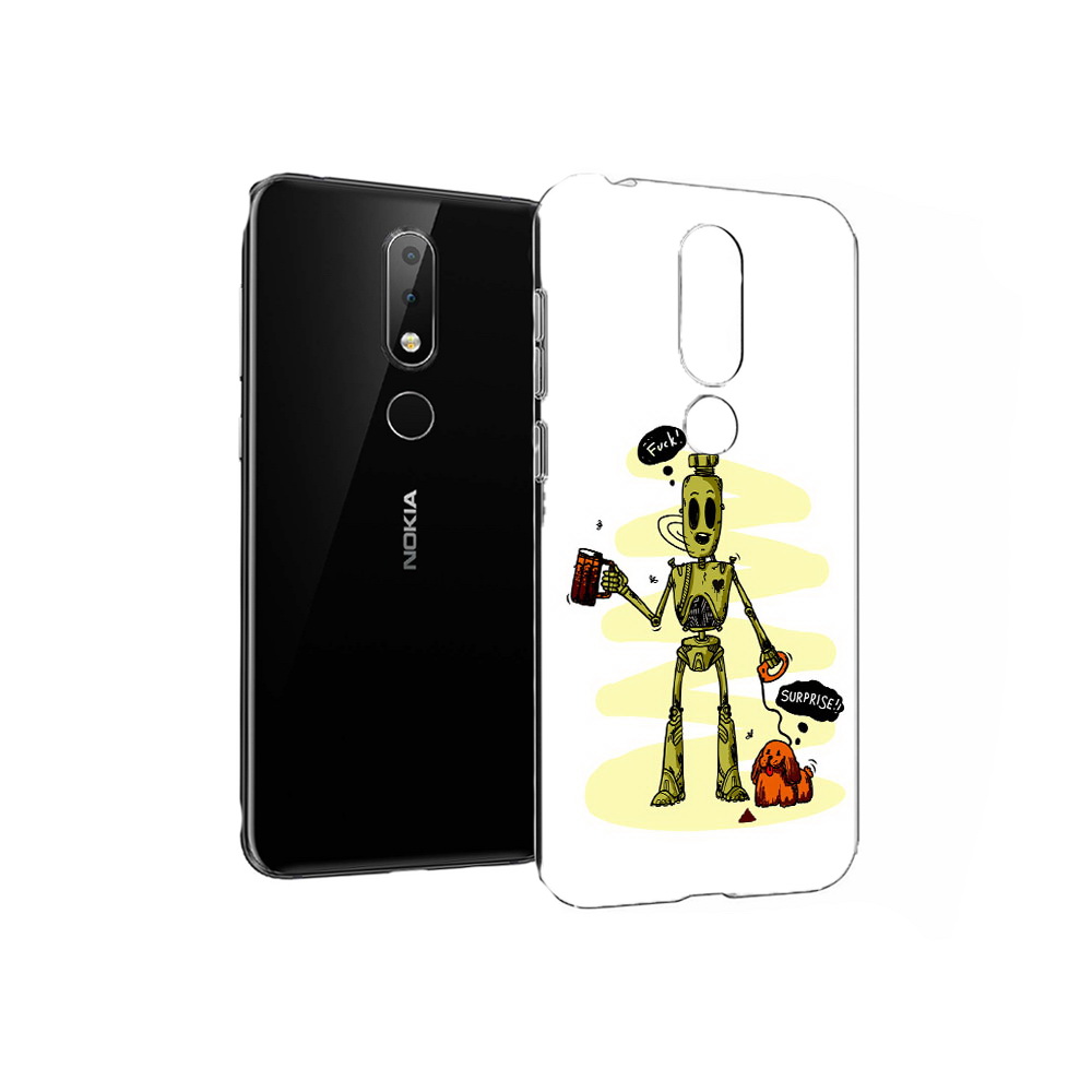 

Чехол MyPads Tocco для Nokia X6 прикольный робот (PT115295.99.557), Прозрачный, Tocco