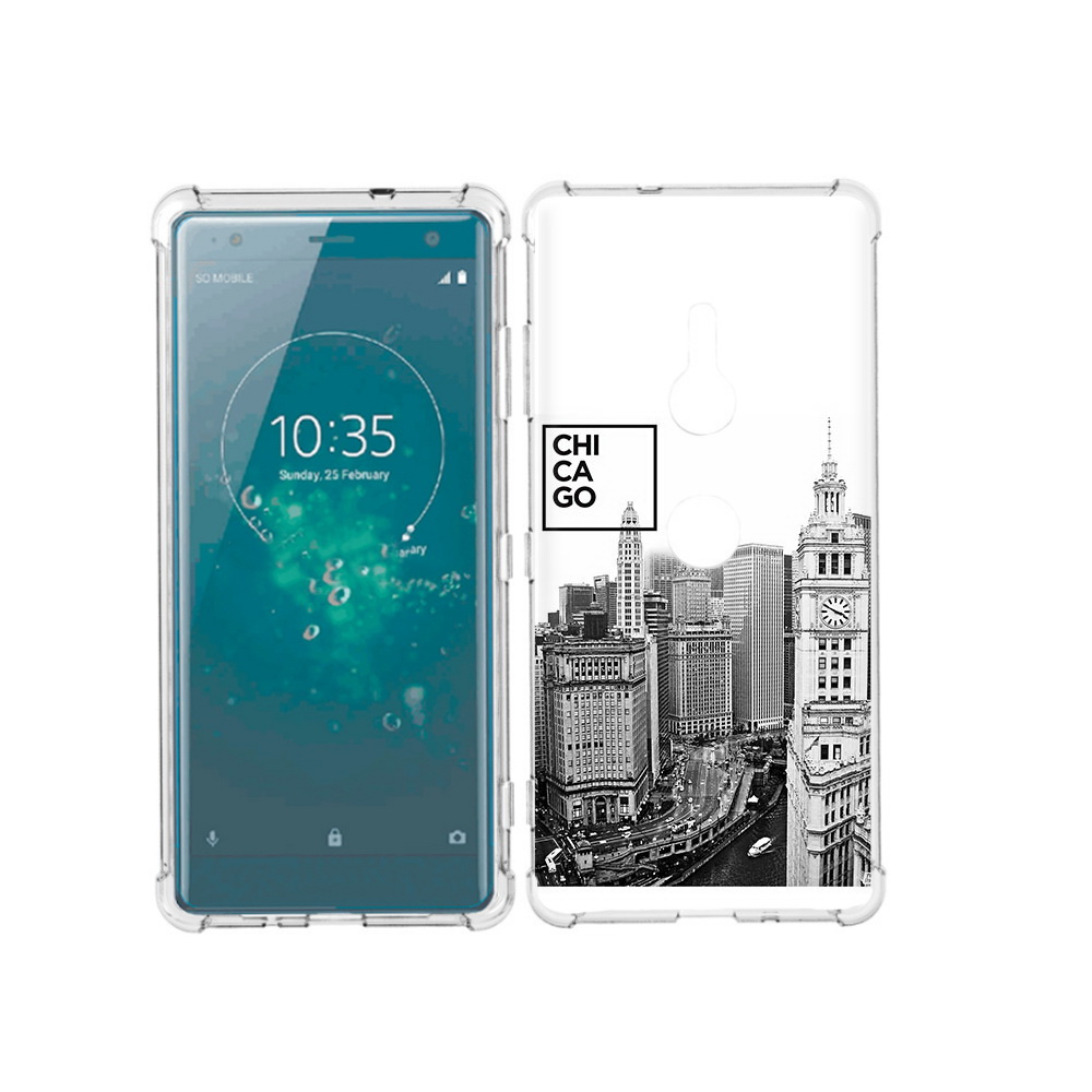 

Чехол MyPads Tocco для Sony Xperia XZ3 черно белый чикаго, Прозрачный, Tocco