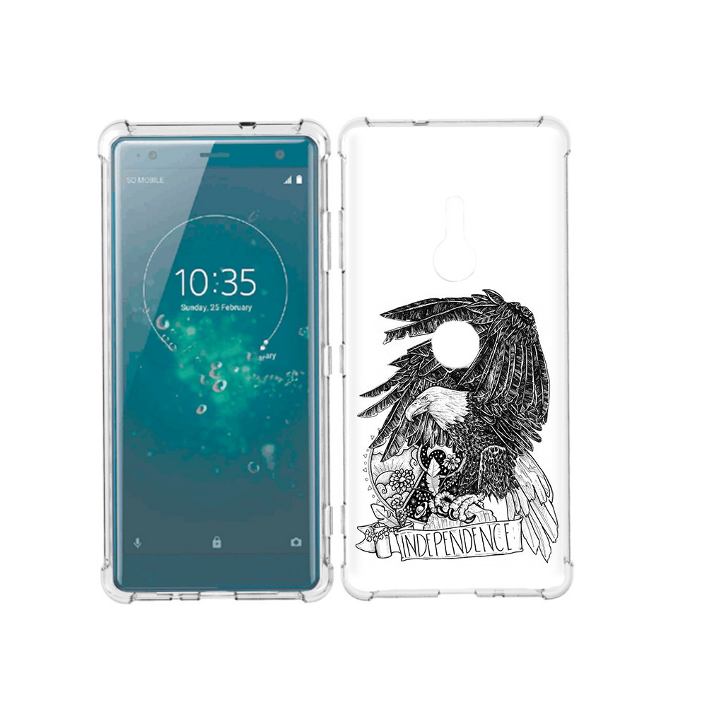 

Чехол MyPads Tocco для Sony Xperia XZ3 черно белый сокол, Прозрачный, Tocco