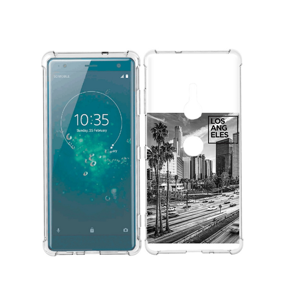 

Чехол MyPads Tocco для Sony Xperia XZ3 черно белый лос анджелес, Прозрачный, Tocco