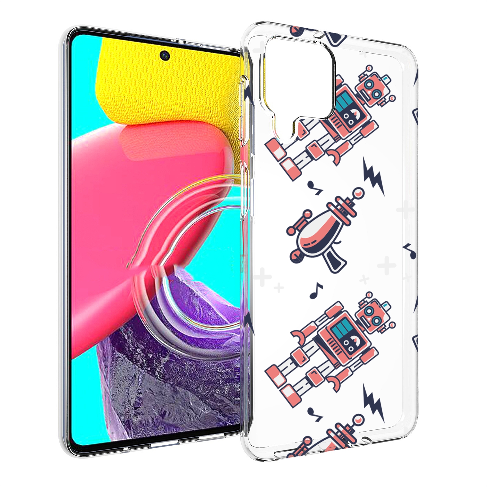 

Чехол Mypads Мини-Роботы Для Samsung Galaxy M53 (Sm-M536), Прозрачный, Tocco