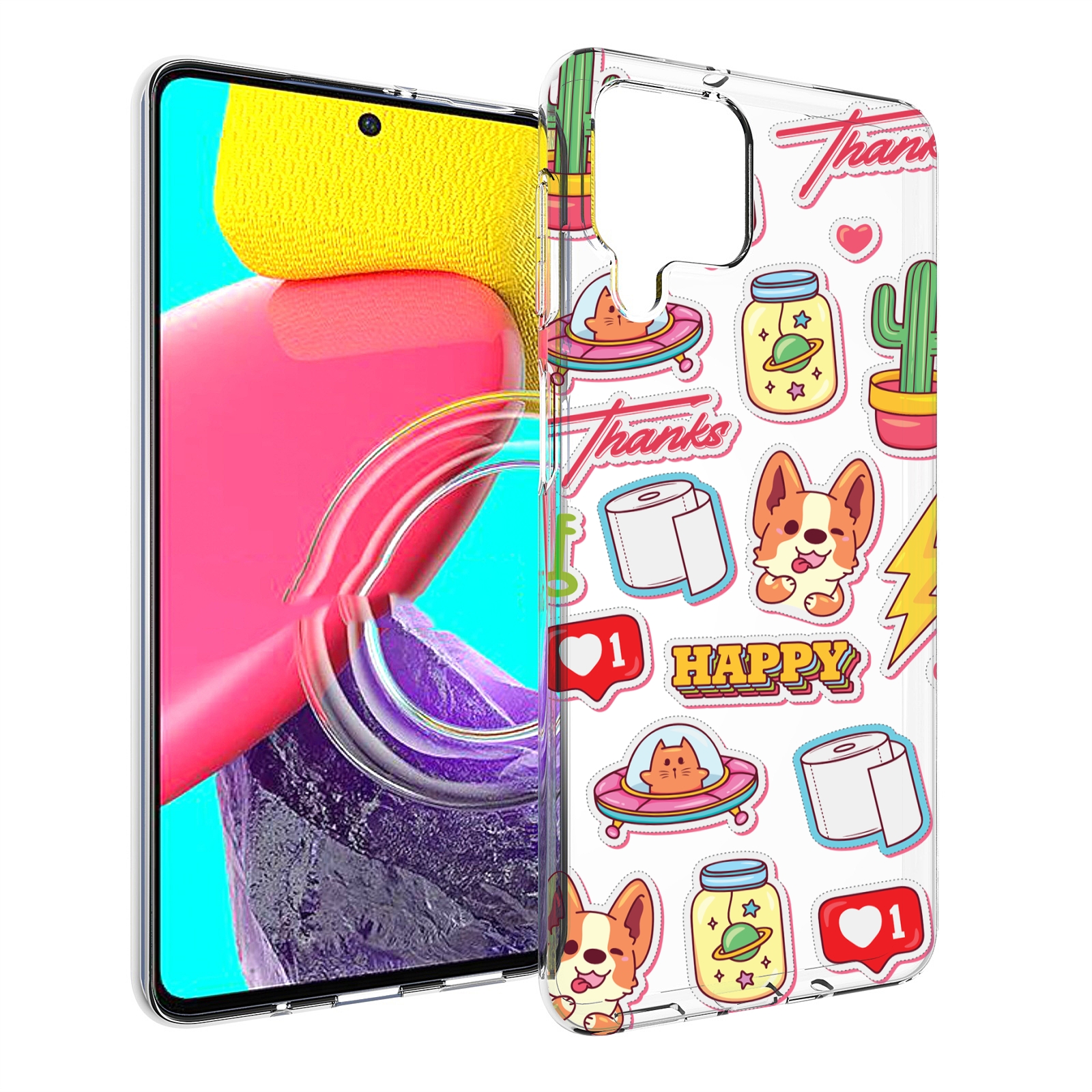 

Чехол Mypads Милые-Стикеры-Корги Для Samsung Galaxy M53 (Sm-M536), Прозрачный, Tocco