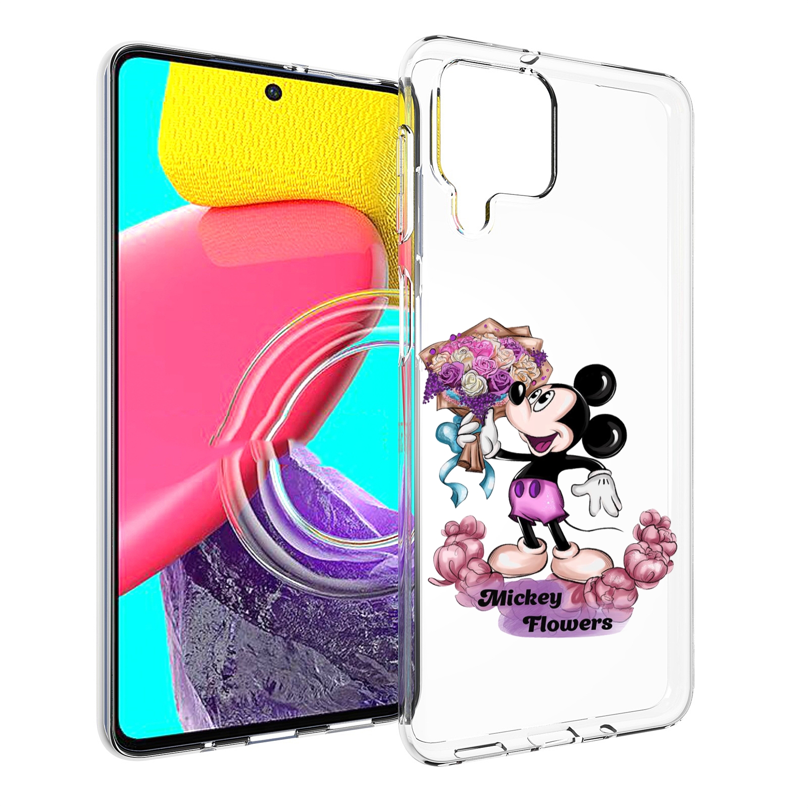 

Чехол Mypads Микки-С-Цветами Женский Для Samsung Galaxy M53 (Sm-M536), Прозрачный, Tocco
