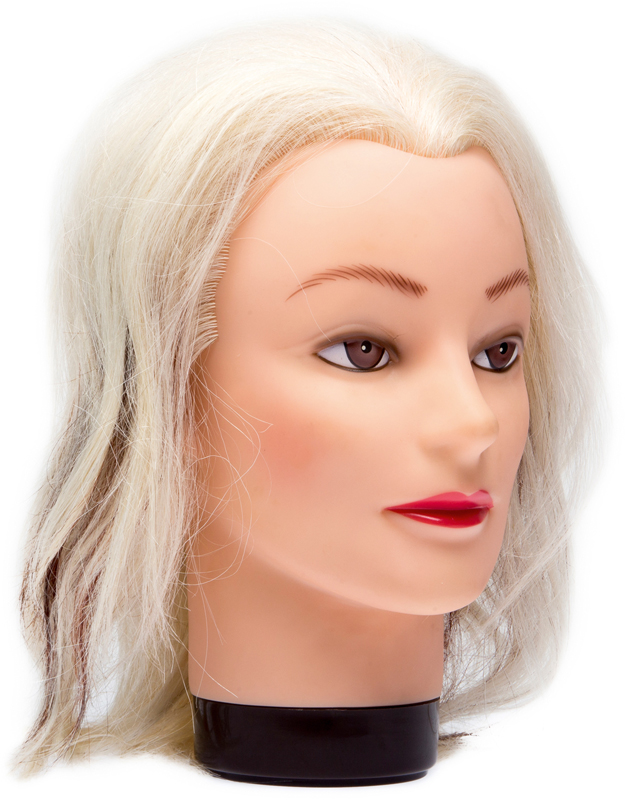 Голова учебная Dewal блондинка, натурал.волосы 20-30 см MR-M-4151K