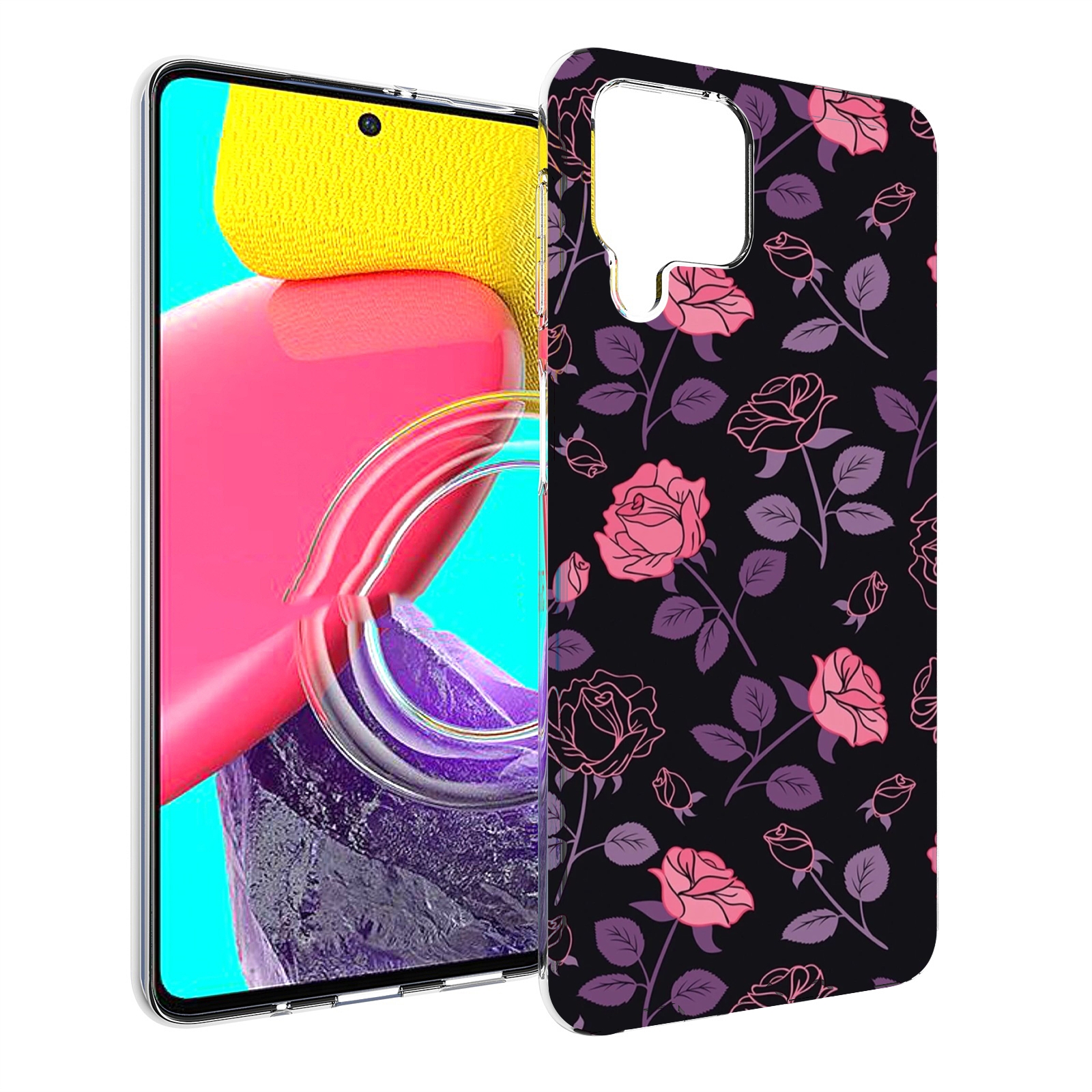 

Чехол Mypads Маленькие Розочки На Черном Фоне Женский Для Samsung Galaxy M53 (Sm-M536), Прозрачный, Tocco