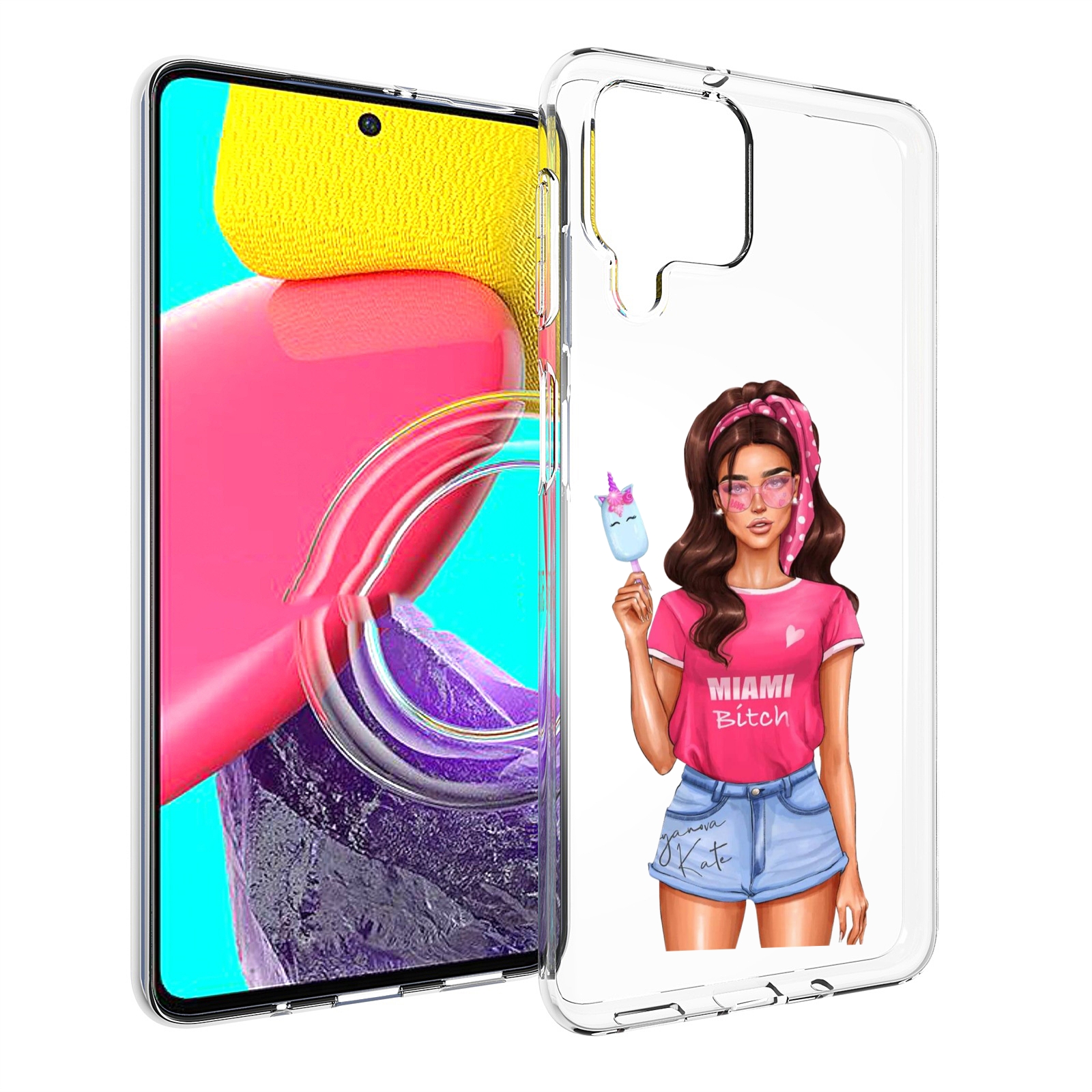 

Чехол Mypads Майами-Битч Женский Для Samsung Galaxy M53 (Sm-M536), Прозрачный, Tocco